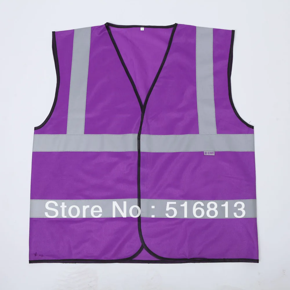 CNSS Purple 100 high visibility reflective safety vestin Safety