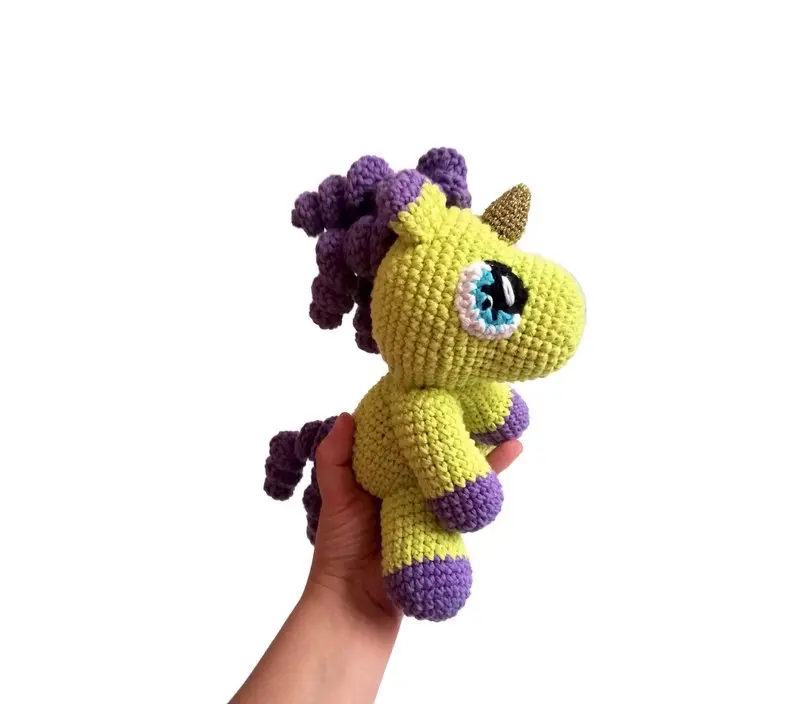 Вязаные игрушки амигуруми погремушки кукла Единорог Номер модели SBY009