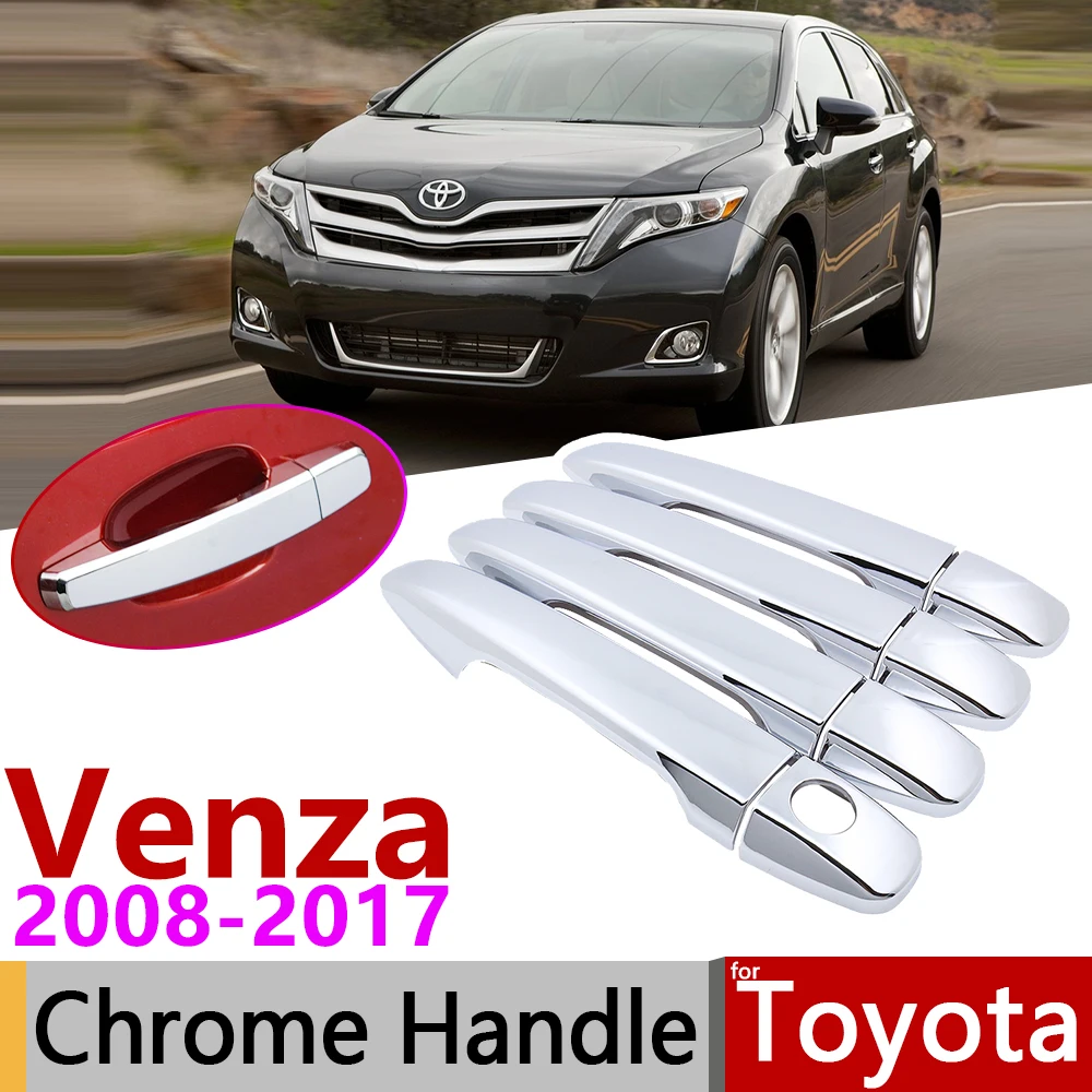 

for Toyota Venza AV10 10 2008~2017 Chrome Door Handle Cover Car Accessories Stickers Trim Set 2010 2011 2012 2013 2014 2015 2016