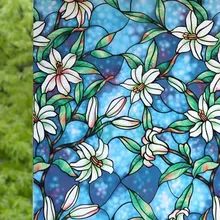 45/60*200 см Защитная пленка для окна, витражная Орхидея, Электростатическая, без клея, непрозрачная, для двери в гостиную, для дома, декоративная пленка