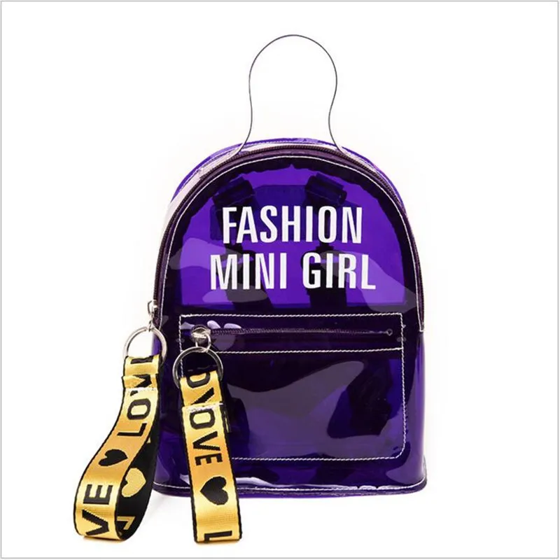 

Transparent Bags For Women 2019 Clear Transparent PVC Bag Jelly Shoulder Bag Beach Letter Candy Women Crossbody PVC Mini Size