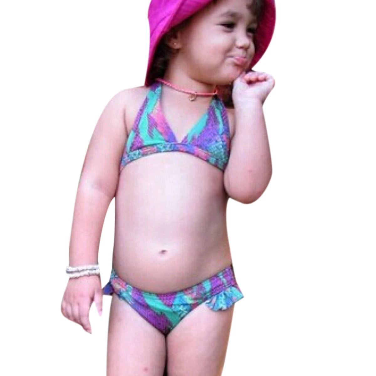 2017 Summer Children\'s Sets Kids Children Girls Floral Bikini Soft Swimsuit Beach Pool Swimwear