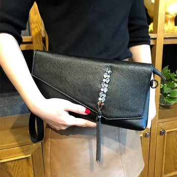 

Fashion Ladies' Genuine Leather Handbag Clutch crossbody bags for women Tassel shoulder bag Small Day Clutches Messenger Bag