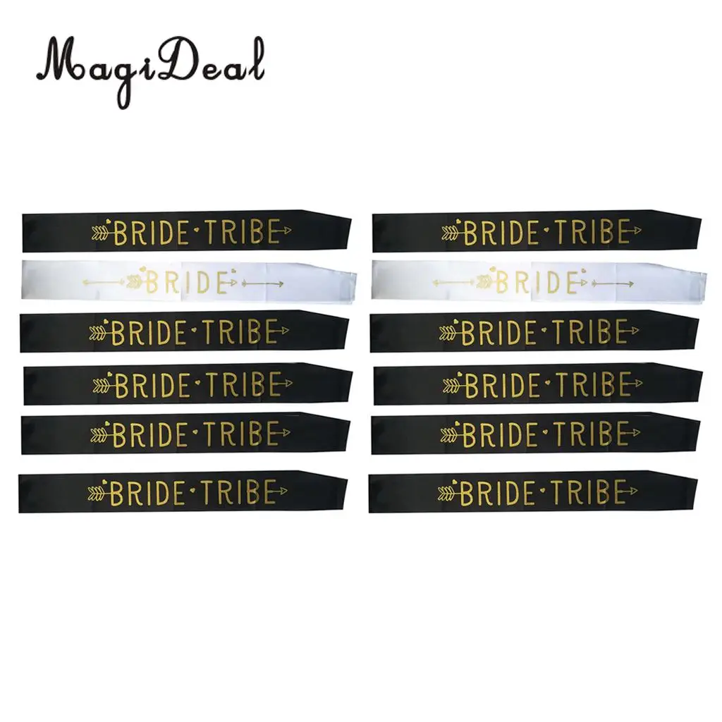 12/set Bride Tribe Sash Hen Bachelorette Party Bridal Shower Accessories