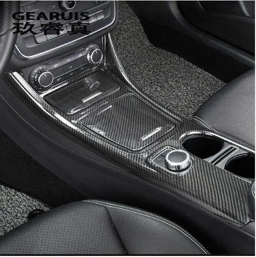 

Car Styling Central Control decoration Sticker For Mercedes Benz CLA C117 GLA X156 Water Cup Storage panel trim auto Accessories
