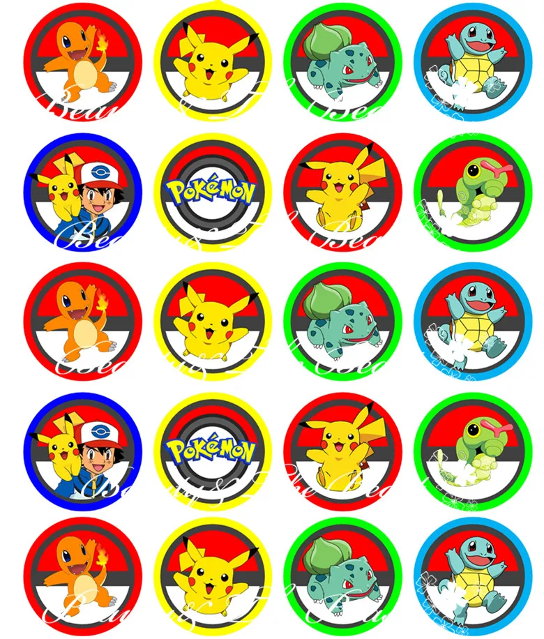 Pokemon Go Adhesivos Pikachu Cupcake Toppers Fiesta De Cumplea os 