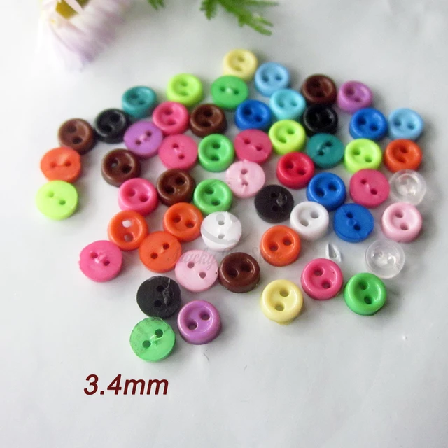 100 Pcs Tiny Button, Micro Button 2hole Size 6 Mm Assorted Color : Arts,  Crafts & Sewing 