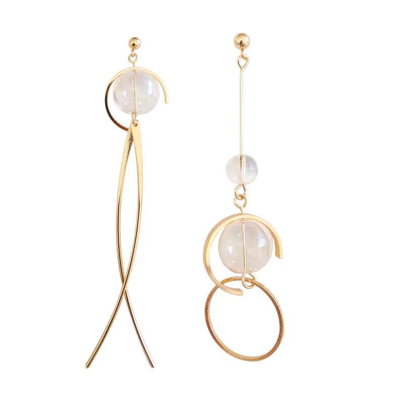 

Character Air Bubble Long Line Tassel Clip Earring Non Pierced Ear Metal Geometric Cross X shaped Irregular Shape Clip Earrings