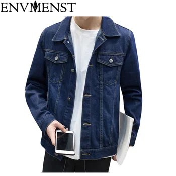 

Men's Denim Jackets 2018 New Men Fashion Jacket Coats Clothing Autumn Male Zipper Pocket Classic Casual Outwear