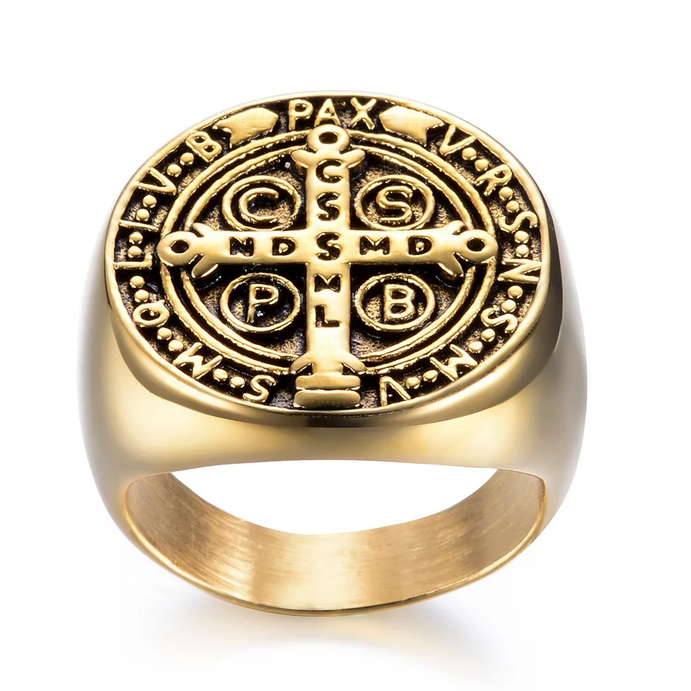 Нержавеющая сталь католический покровителя St Бенедикт Нурсийского Священная