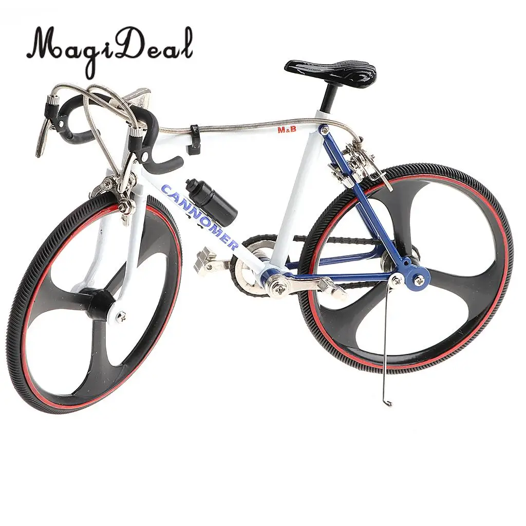 1:10 Scale Alloy Diecast Racing Bike Model Replica Bicycle Toy Metal Artwork Creative Desktop Decor - Blue White