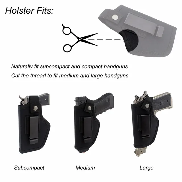Gun Clip Holster Ultimate Concealed Carry IWB OWB Holster for Right Hand or Left Hand Draw fits Subcompact to Large Handguns  3