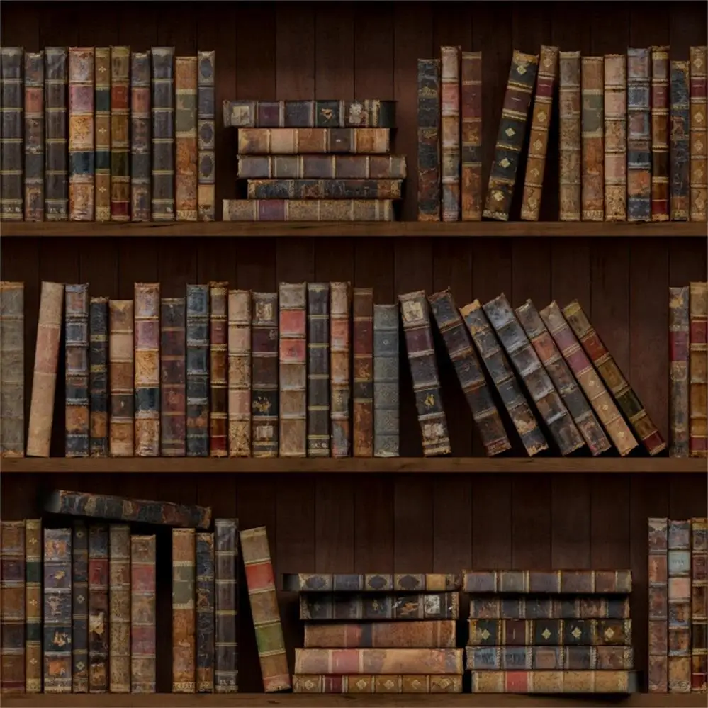 NBK06886 Laeacco Library старая деревянная книжная полка книги для изучения детского портрета Фото фоны для фотосъемки фотосессия Фотостудия - Цвет: NBK06886