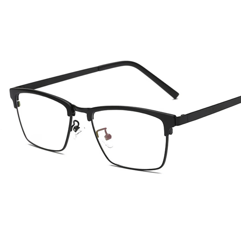 LIYUE oculos de grau очки для коррекции зрения в оправе Мужские квадратные оправы по рецепту очки оптические компьютерные очки анти синий луч - Цвет оправы: M black with lens