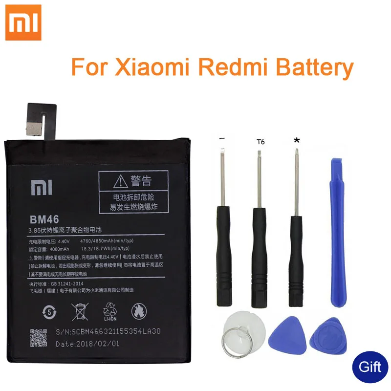 Xiao mi аккумулятор для телефона BM46 4000 мАч для Xiao mi Red mi Note 3 4 5 5A Pro Note 4X BN31 BN41 BN43 BN45 Сменные Аккумуляторы
