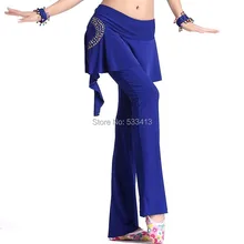 Танцевальная одежда для танца живота брюки кристалл хлопок бисер талия юбка брюки для танца живота брюки