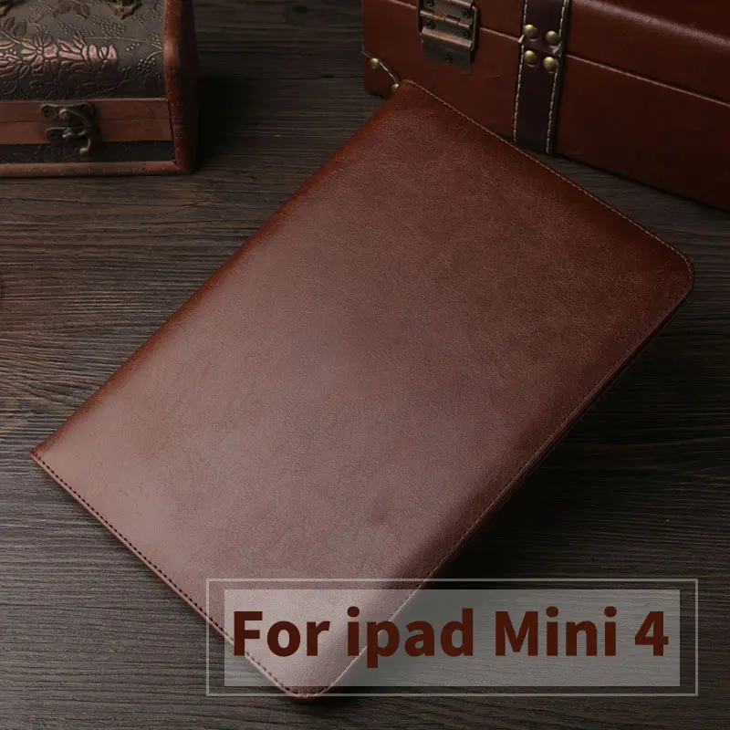 Роскошный чехол из искусственной кожи чехол для iPad 2/3/4 Ретро Портфели с автоматическим включением и отключением экрана внутренней стороны ремень Стенд откидная крышка для iPad Mini 1 2, 3, 4 - Цвет: Coffee for Mini 4