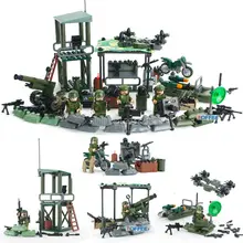 HOT suitable LegoINGlys Military figures with weapon Building Blocks World War II Army Jungle Commando toys for Children present