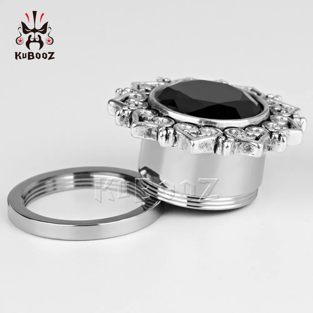 KUBOOZ модные из нержавеющей стали циркон винтажные Цветочные затычки для ушей и