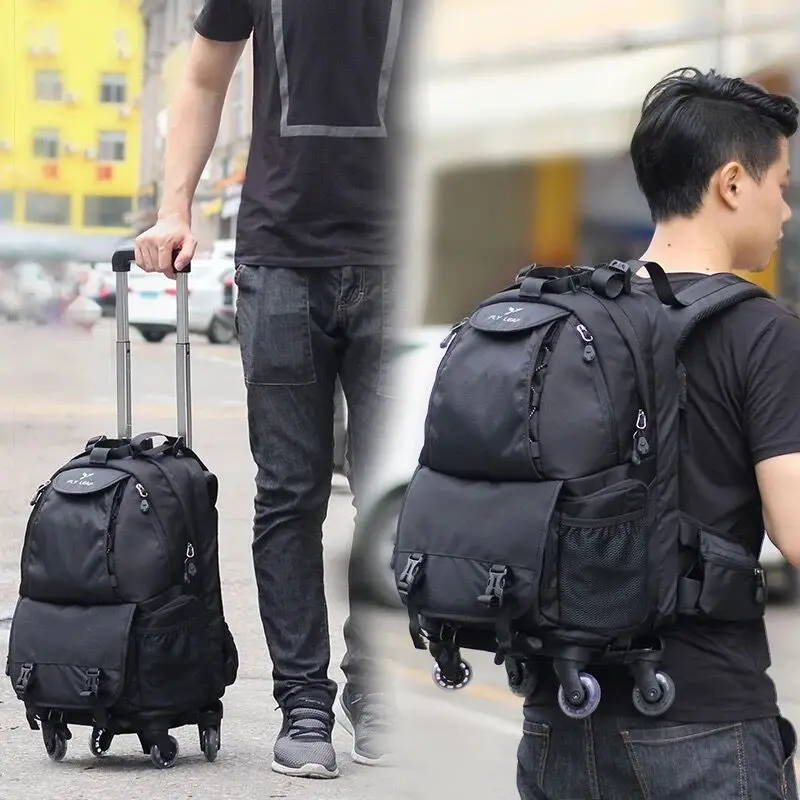 Новая сумка на плечо, рюкзак для фотоаппарата, чехол для профессиональной камеры, водонепроницаемый чемодан на колесах, Мужская тележка для ручной клади Сумка