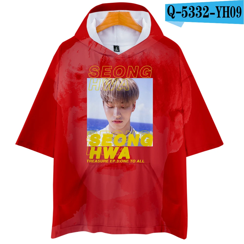 Young style ATEEZ 3D толстовки новые с коротким рукавом модная летняя футболка классная и дышащая футболка с коротким рукавом Kpop ATEEZ Повседневная - Цвет: E