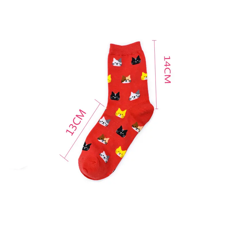 Хлопковые носки для женщин, Веселые носки, цветные мужские хлопковые носки, повседневные носки для скейтборда с котом, новые носки для девочек