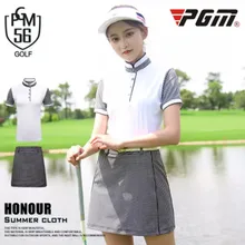 PGM одежда для гольфа женская летняя футболка с коротким рукавом женская клетчатая короткая юбка дышащий мягкий Быстросохнущий гольф спортивная одежда s-xl