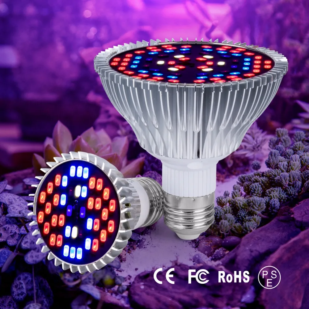 

LED Full Spectrum For Plants E27 LED Grow Light 30W 50W 80W Indoor Grow Box 5730SMD 220V UV LED Lamp Plant Bulb Seedling 110V