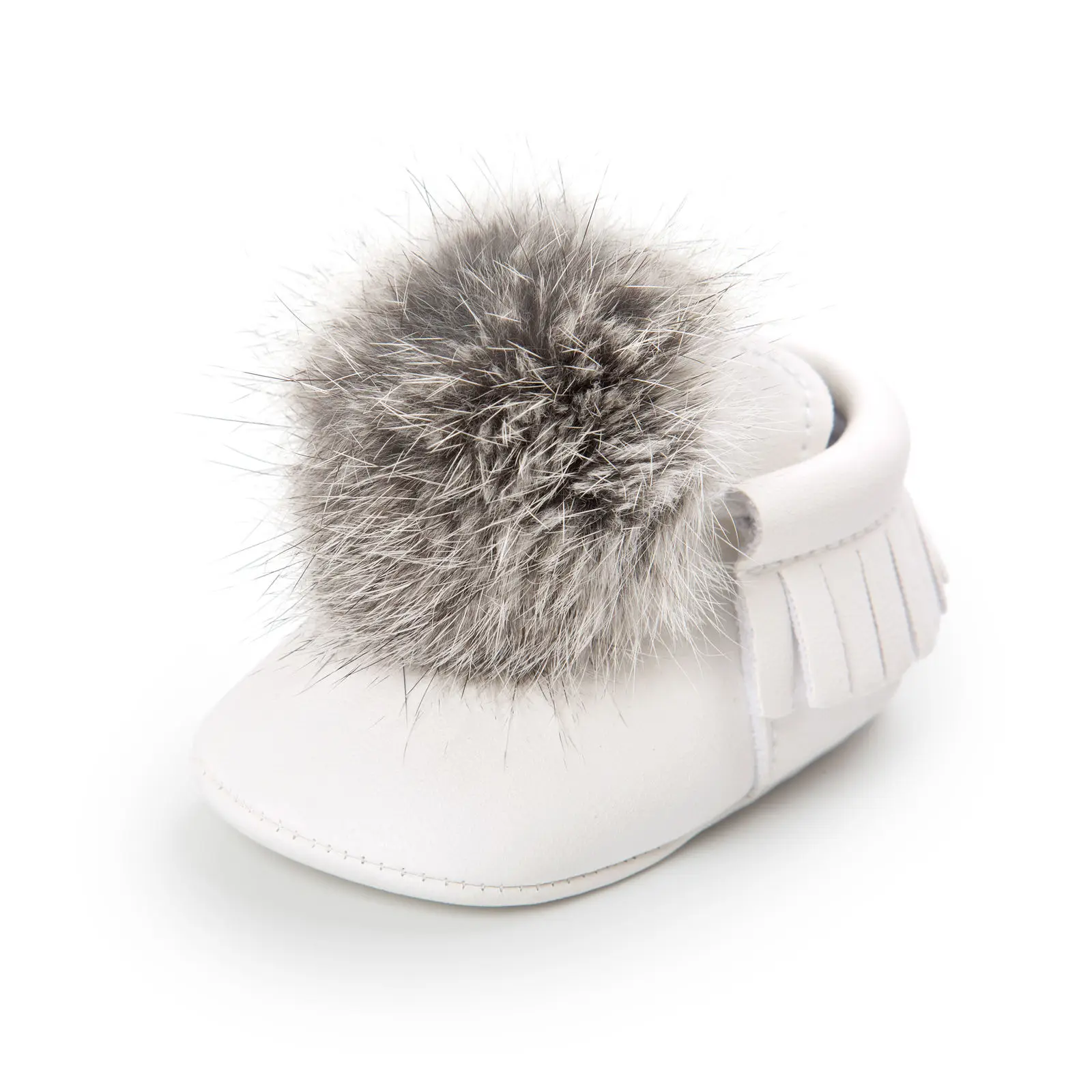 Симпатичные новорожденных для маленьких мальчиков для маленьких девочек детская одежда повседневные Мягкие кроссовки кроватки из искусственной кожи Мокасины с кисточками обувь одна пара - Цвет: Белый