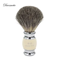 Blaireau de rasage vintage pour hommes, kit de toilettage, avec manche en résine, base en métal 1