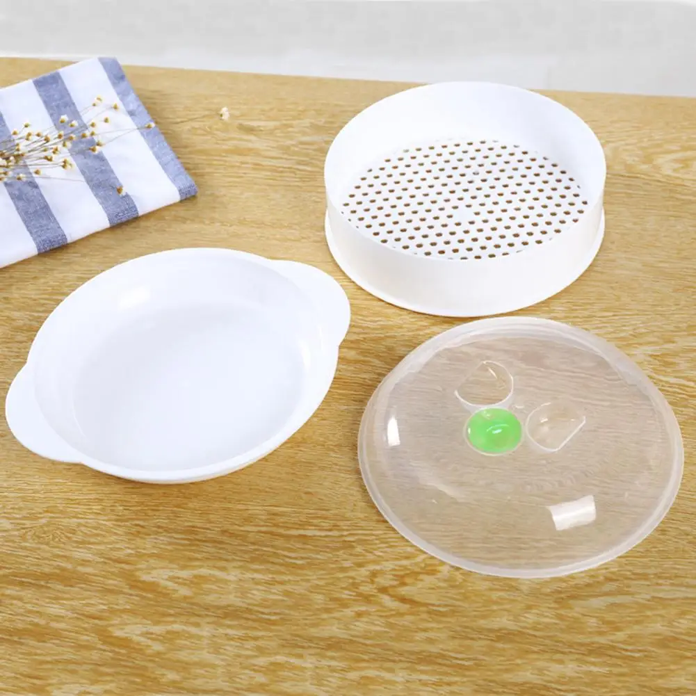 Европейский стиль пластиковая Однослойная микроволновая печь Пароварка пластиковая круглая пароварка для микроволновой печи с крышкой инструмент для приготовления пищи
