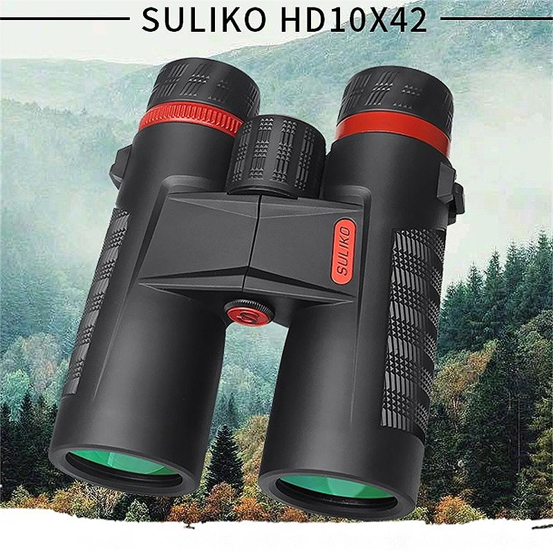 SULIKO HD10x42 Optical Telescope Night Vision Binoculars High Clarity binocular Spotting scope Hunting sports large eyepiece 