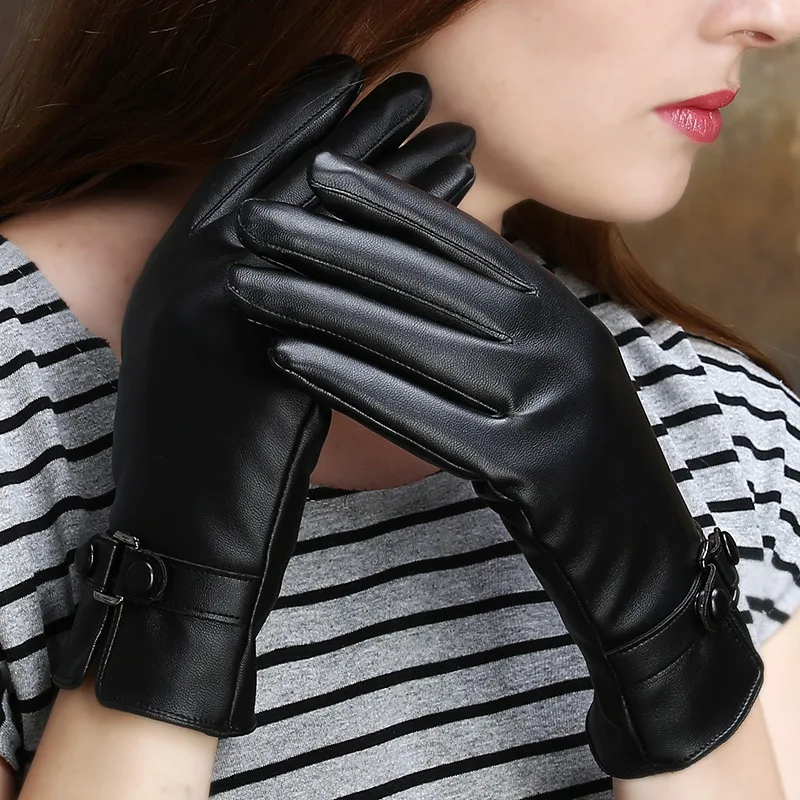 Morewin женские перчатки из искусственной кожи с сенсорным экраном для вождения модные весенние модные варежки теплые изысканные варежки Новая мода