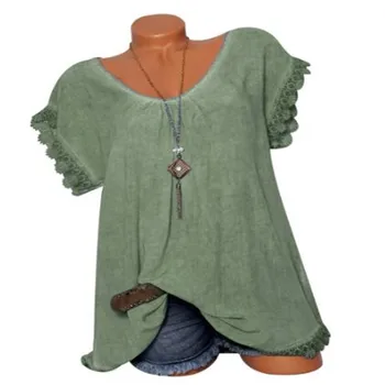 

Sexy Backless Lace Blouse Women Plus Size Hollow Out Tunic Tops 2019 Summer Casual Short Sleeve lady Office Shirt Large Blusas