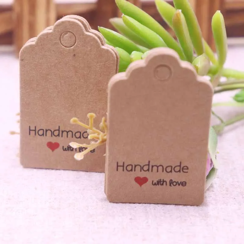 

100 pcs DIY Kraft Paper Tags Head Label Luggage Wedding Party 3x5cm Price Tag Kraft Gift Hang Tag wedding save the date card