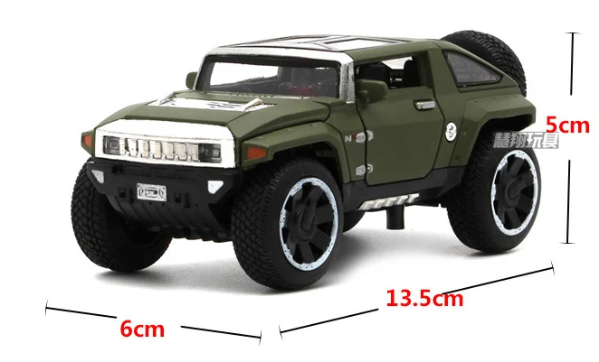 1/32 масштаб Hummer концепция автомобиля литые Автомобили Модель игрушки с открывающимися дверцами откатная функция легкая музыка для детей подарок