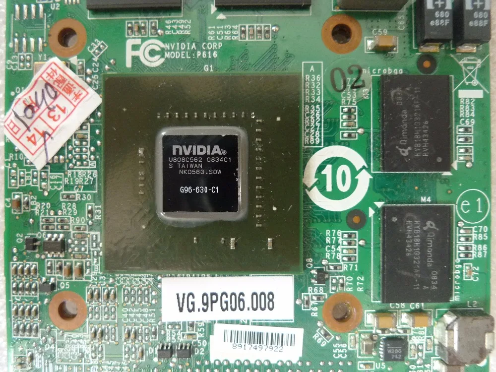 Видеокарта nVidia GeForce 9600M GT 9600MGT512MB DDR2 G96 630 C1 графическая видеокарта для Acer 6935 4930G 6920G