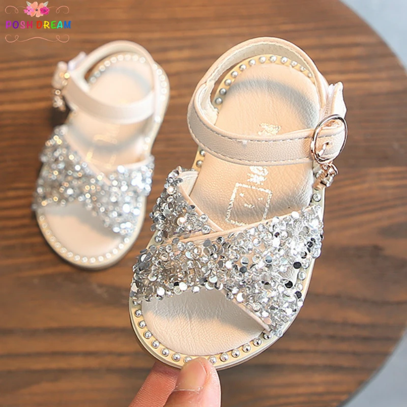 Шикарная мечта 1-3 года с блестками для маленьких девочек сандалии обувь для лета сандалии для новорожденных для маленьких девочек детская обувь для принцесс сандалии