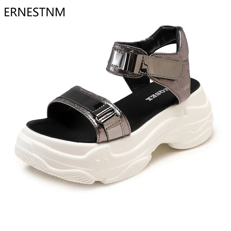 

ERNESTNM Women Sandals 2019 Summer Platform Sandals Wedges Block Heel Shoes Chunky High Heels Flip Flops Sandalias Mujer 2019