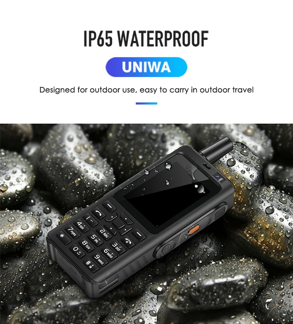 UNIWA Alps F40 Zello рация мобильный телефон IP65 Водонепроницаемый 2," сенсорный экран LTE MTK6737M четырехъядерный 1 Гб+ 8 Гб Смартфон