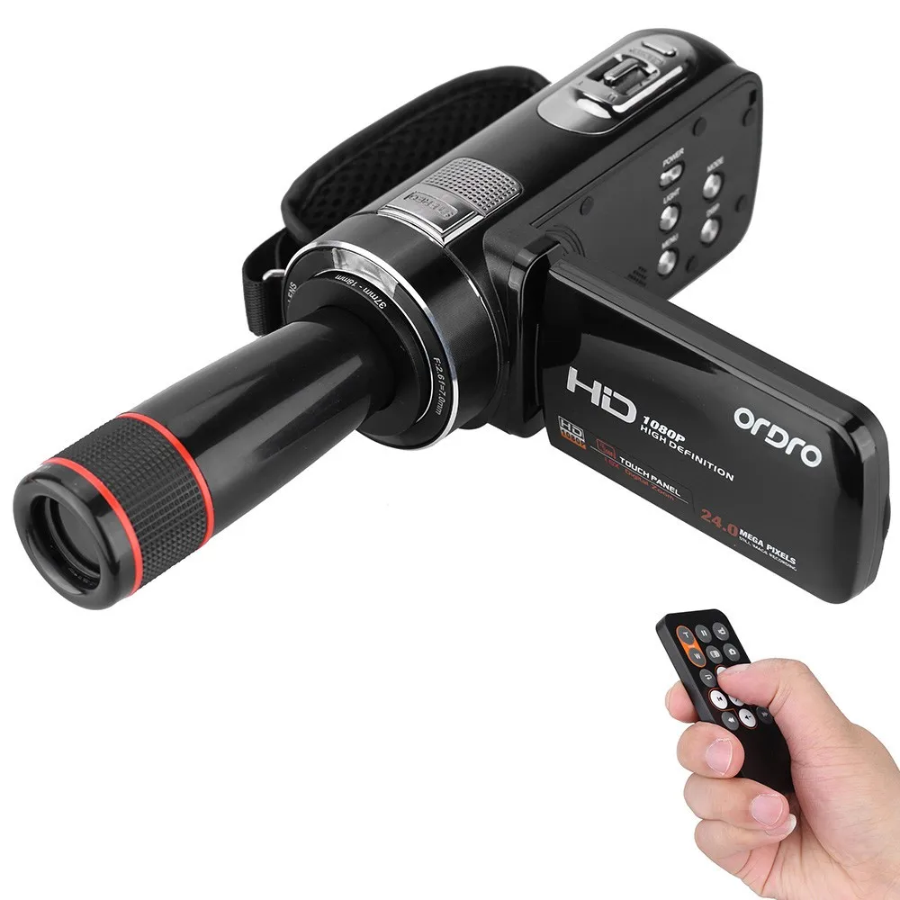 

Ordro 2.7 Inch Home Digital Video Camera Portable Camcorders 1080P 24MP 16X Touch Screen LCD With Remote Controller Telescope