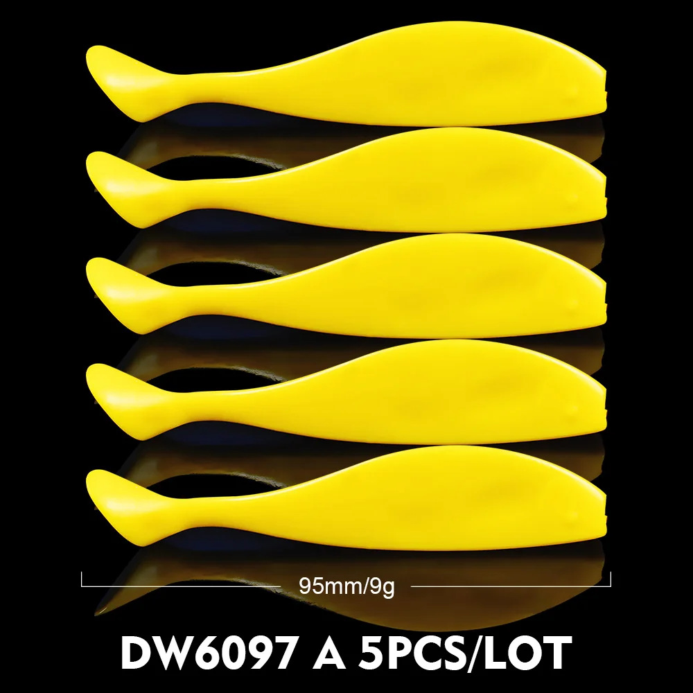 

5pcs Shad Soft Bait Silicone Soft Jigs Earthworms Bass Baits Swimbait Wobblers Tackle