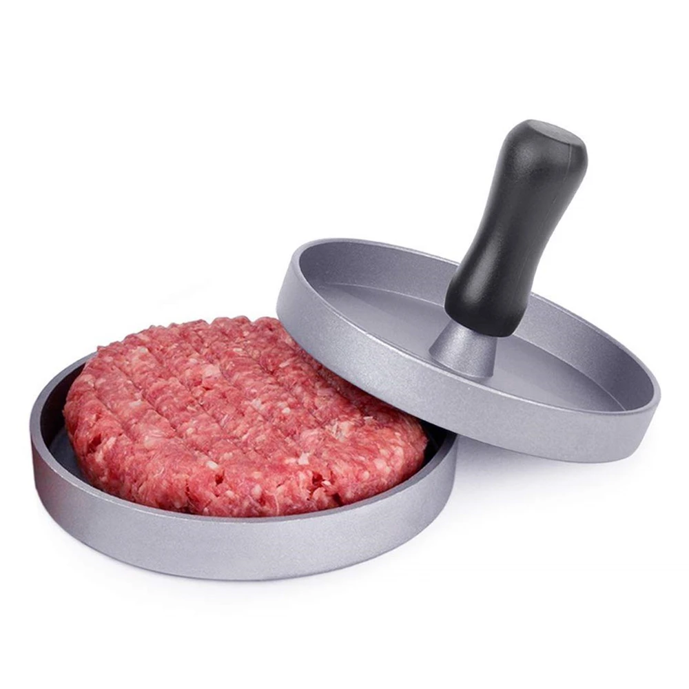 1 Set Hamburger Press Aluminum Alloy Round Hamburger Meat Beef Grill
