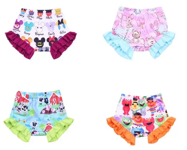 

baby girls ruffle bloomer kids girls Animal Print Toddler Grils Bloomers Infant Mickey Cartoon Pattern Shorts 3M to 4T Available