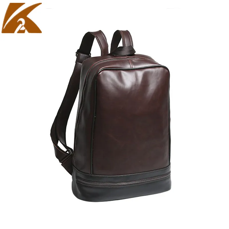 

2018 Fashion Genuine Leather Backpack Men Crazy Horse School Bags for Teenage Students 14" Laptop Bagpack Travel Rucksack Coffee