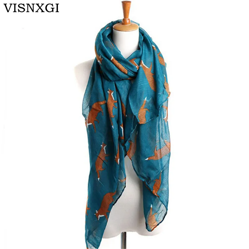 

VISNXGI Fashion Fox Infinity Scarf Loop Animal Print Ring Scarves Small Fox Shawls In Beige Grey Loop Scarf Fox In Tan Shawls