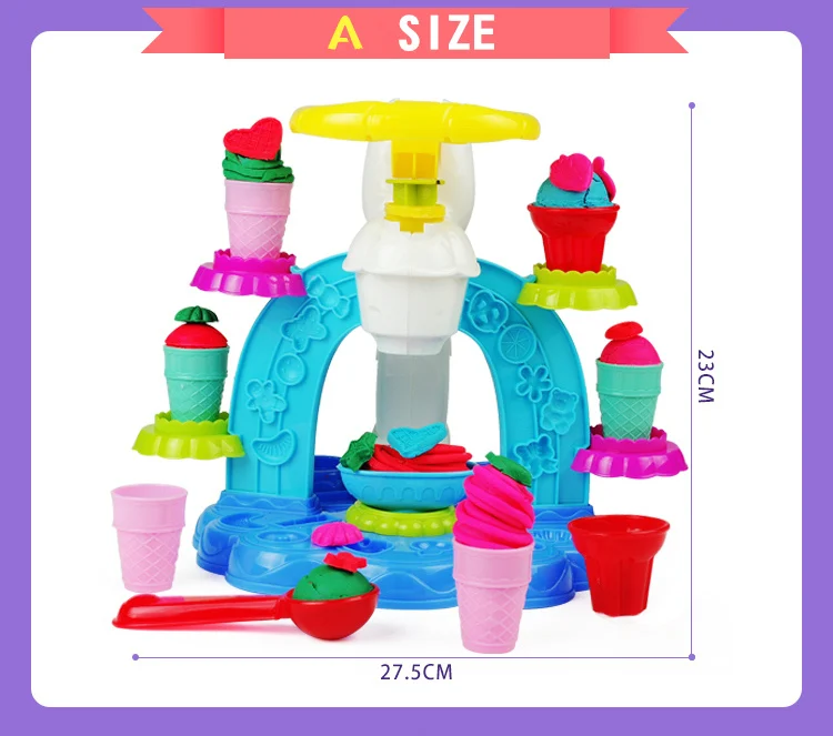 Мой маленький Лошадей Дети Playdough барбекю салон мороженое множество Нетоксическо плесень набор инструментов подарок глины безопасности слизь - Цвет: big