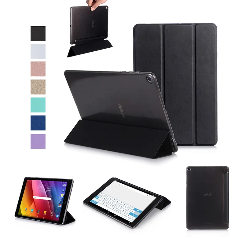 For ASUS ZenPad 3S 10 Z500 Z500M Tablet Drop Resistance PU Leather and Transparent PC Back Case for 9.7'' Case+Gift | Компьютеры и