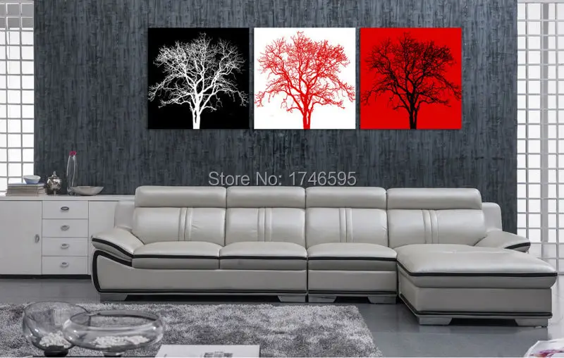 Interior Awesome Picture Of Red Black And White Living Room Decoration Interior Lovable Little Birds And Twig Wall Painting Ideas For Bedroom Decorationodern