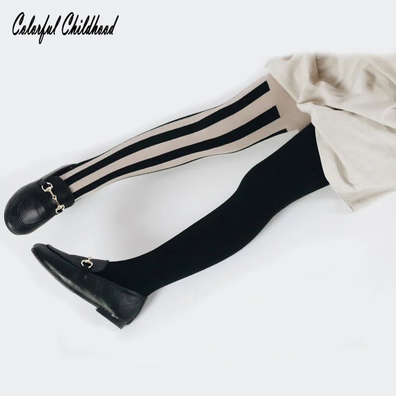 

Baby Girls Soft Pantyhose Tights Girl Stockings Fashion Stripe AB Asymmetry Tights Cotton Children Stocking For Kid 0-6 Years